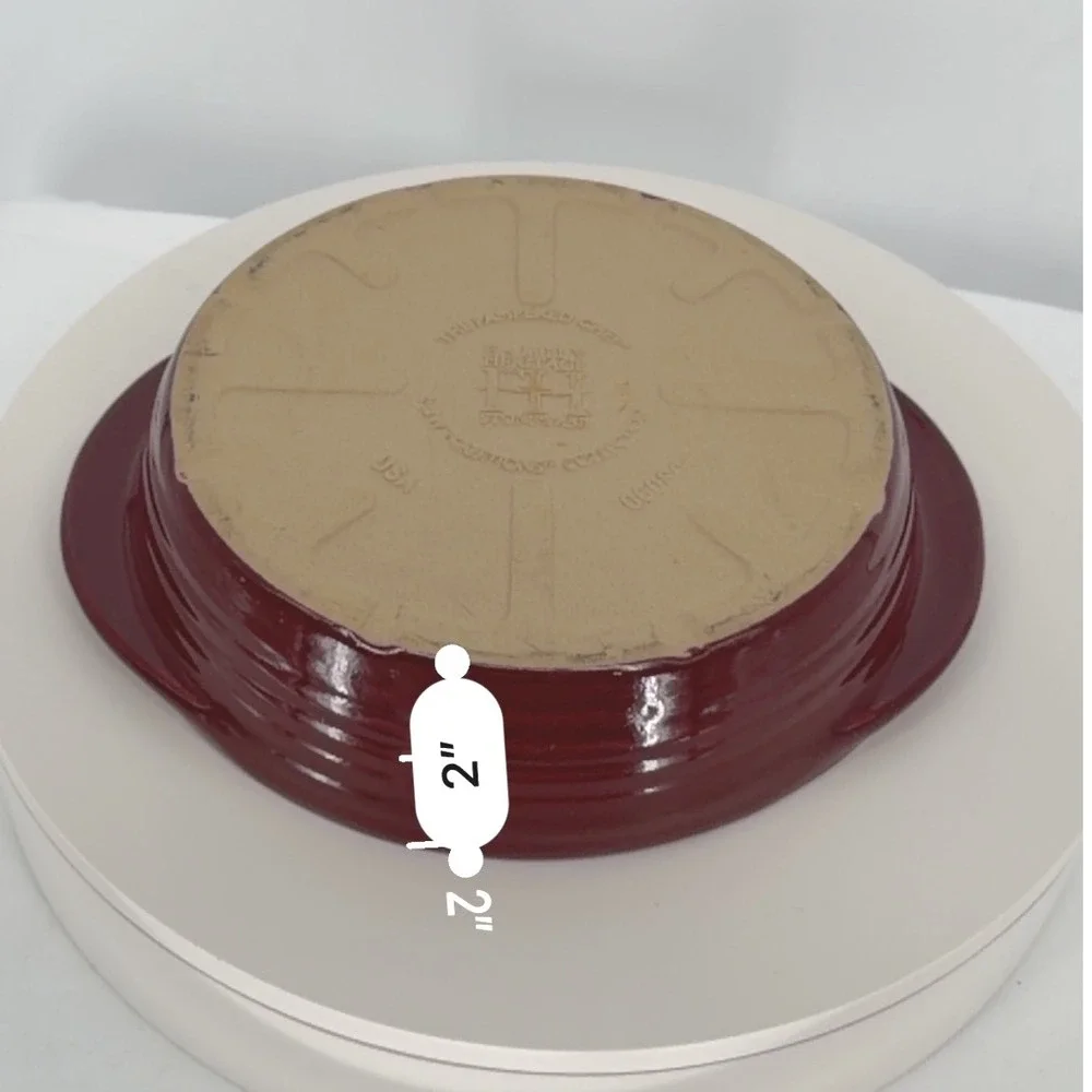 Pampered Chef Family Heritage Stoneware Burgundy‎ Baking Dish 7